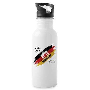 Allemagne Football Maillot Supporter Germany Socce - Gourde avec paille intégrée - blanc - Droite
