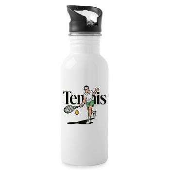 Tennis-Padel - Trinkflasche mit integriertem Trinkhalm - Weiß - Rechts