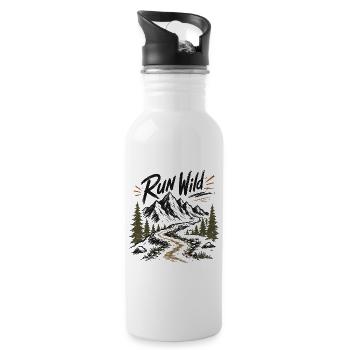 Trail Running - Run Wild - Water bottle with straw - white - Right