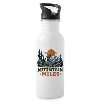 Trail Running - Mountain Miles - Water bottle with straw - white - Right