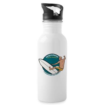 Saquarema Brazil Maracana do Surfe Rio de Janeiro - Water bottle with straw - white - Right