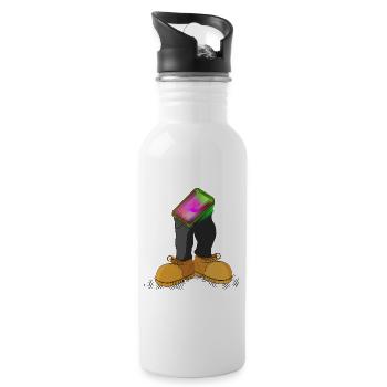 PROFIL GENOMMEN - Trinkflasche mit integriertem Trinkhalm - Weiß - Rechts