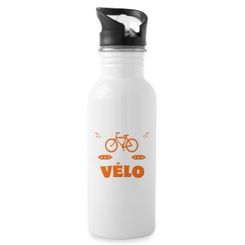 je peux pas j'ai vélo - Gourde avec paille intégrée - blanc - Droite