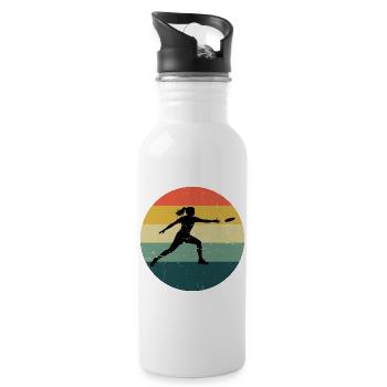 Idée cadeau pour le joueur de frisbee avec Frisbee - Gourde avec paille intégrée - blanc - Droite