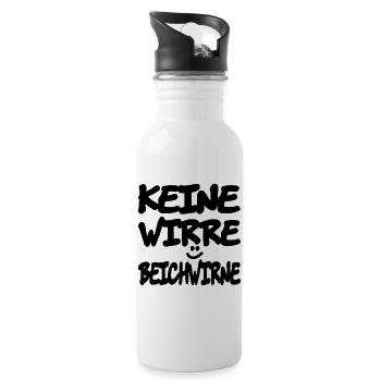 keine_wirre_beichwirne - Water bottle with straw - white - Right