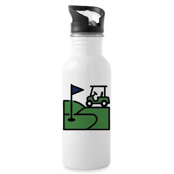 Golfplatz Golfcart Golfclub Golfer Herrenausflug - Trinkflasche mit integriertem Trinkhalm - Weiß - Rechts