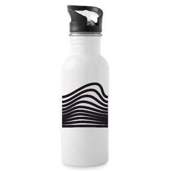 Fette Wellenlinien-Design - Trinkflasche mit integriertem Trinkhalm - Weiß - Rechts