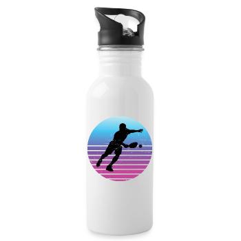 Pickleballer gift idea for pickleball fans - Water bottle with straw - white - Right