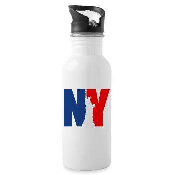 NY Statue of Liberty New York - Water bottle with straw - white - Right