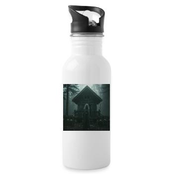 Baba Jaga – Slawische Hexe des Waldes - Trinkflasche mit integriertem Trinkhalm - Weiß - Rechts