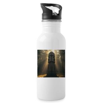Świętowit – Slawische Statue aus den Tiefen des Waldes - Trinkflasche mit integriertem Trinkhalm - Weiß - Rechts