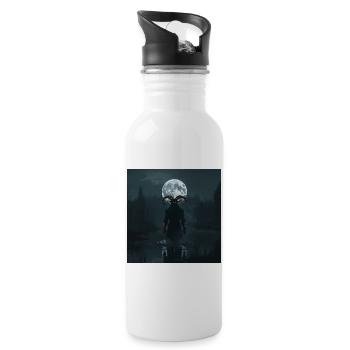 Demon – the horned demon of the Slavic backwaters - Water bottle with straw - white - Right