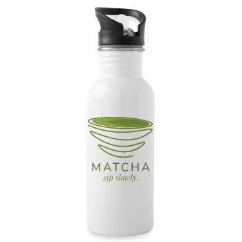 Matcha  - Trinkflasche mit integriertem Trinkhalm - Weiß - Rechts
