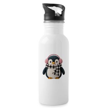 Pingouin - Gourde avec paille intégrée - blanc - Droite
