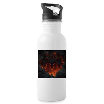 Eyes of the Abyss – Infernal Lava Demons - Water bottle with straw - white - Right