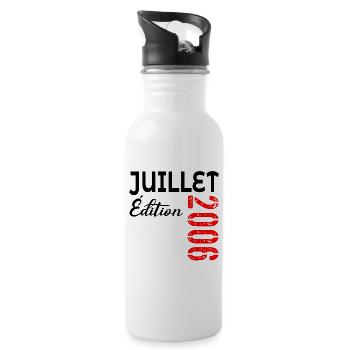 Juillet 2006 - 20e Anniversaire - Gourde avec paille intégrée - blanc - Droite