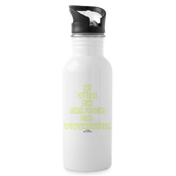 Ich Würde Mich Gern Freuen Wiedersehen - Trinkflasche mit integriertem Trinkhalm - Weiß - Rechts