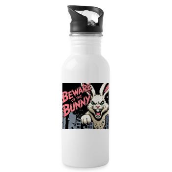 Beware of the Bunny - Water bottle with straw - white - Right