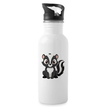 Bébé Mouffette - Gourde avec paille intégrée - blanc - Droite