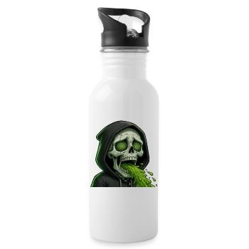 Skelett Grüner Schleim - Trinkflasche mit integriertem Trinkhalm - Weiß - Rechts