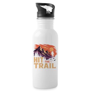Hit the Trail - Outdoor Adventure - Water bottle with straw - white - Right