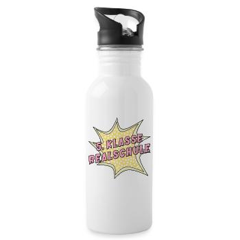Realschule Schulwechsel 5. Klasse - Trinkflasche mit integriertem Trinkhalm - Weiß - Rechts
