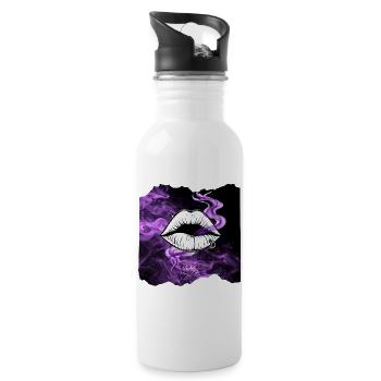 Madame Haze-PurpleSmoke | SailorsYarn by Cap´nKush - Trinkflasche mit integriertem Trinkhalm - Weiß - Rechts