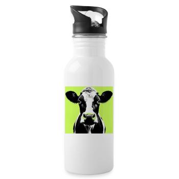 cow - Water bottle with straw - white - Right