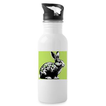 lapin - Gourde avec paille intégrée - blanc - Droite
