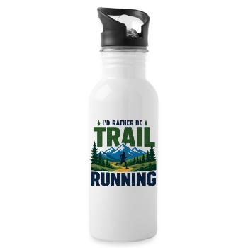Je préfère faire du trail running - Gourde avec paille intégrée - blanc - Droite