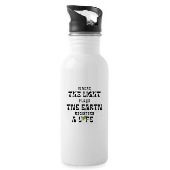 Where The Light Plays Earth Registers A Life Desig - Water bottle with straw - white - Right