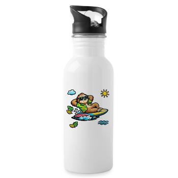 Sloth Surf - Gourde avec paille intégrée - blanc - Droite
