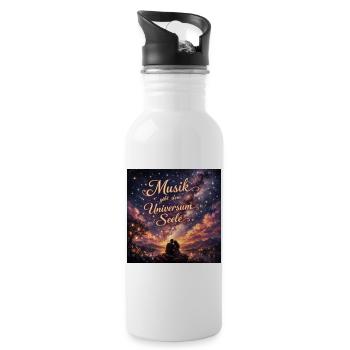 Musik gibt dem Universum Seele - Musiker Romantik - Trinkflasche mit integriertem Trinkhalm - Weiß - Rechts