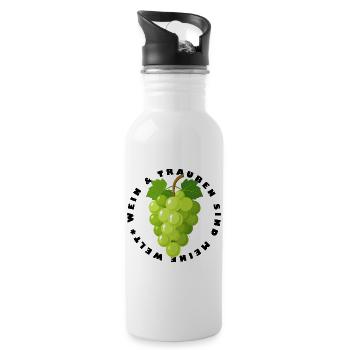 Grüne Trauben - Weintrauben - Trinkflasche mit integriertem Trinkhalm - Weiß - Rechts
