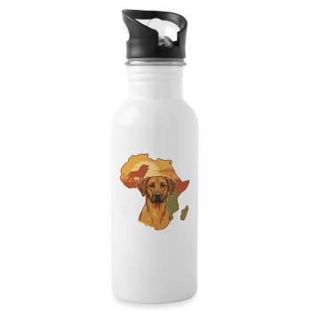 Rhodesian Ridgeback - Water bottle with straw - white - Right