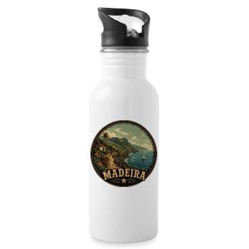 Madeira Portugal Urlaub Design - Trinkflasche mit integriertem Trinkhalm - Weiß - Rechts