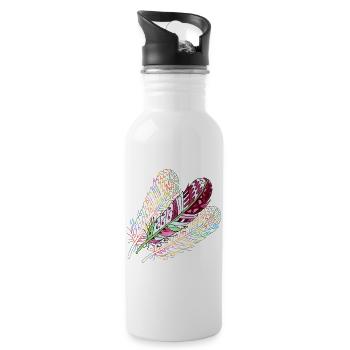 Stylo - Gourde avec paille intégrée - blanc - Droite