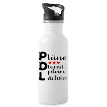 Pflegedienstleitung Pläne - Trinkflasche mit integriertem Trinkhalm - Weiß - Rechts