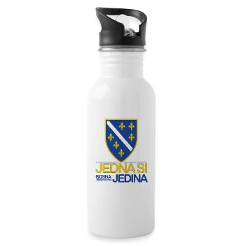 Jedna si Jedina Bosna i Hercegovina - Trinkflasche mit integriertem Trinkhalm - Weiß - Rechts