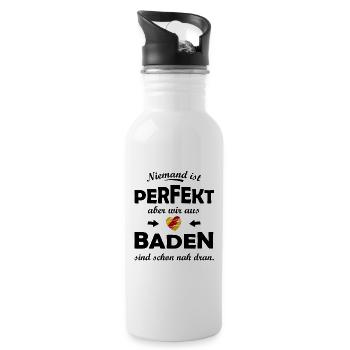 Herz der Verbindung Baden - Trinkflasche mit integriertem Trinkhalm - Weiß - Rechts