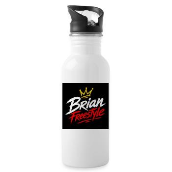 Brian Freestyle Crown - Water bottle with straw - white - Right