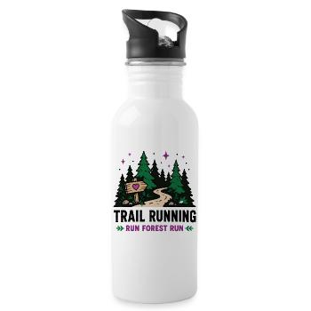 Course en sentier - Run Forest Run - Gourde avec paille intégrée - blanc - Droite