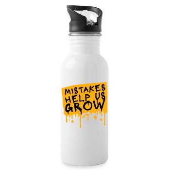 Mistakes Help Us Grow Lustig Motivational Wachstum - Trinkflasche mit integriertem Trinkhalm - Weiß - Rechts