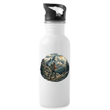 Hiking - Outdoor Adventure - Water bottle with straw - white - Right