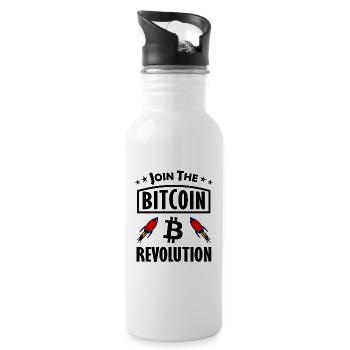 Lancement de la fusée Bitcoin - Gourde avec paille intégrée - blanc - Droite