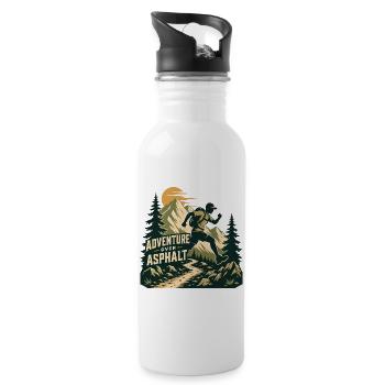Trailrunning – Abenteuer über Asphalt - Trinkflasche mit integriertem Trinkhalm - Weiß - Rechts