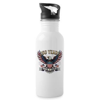 250 Years American 1776 2026 250th 4th July Indepe - Gourde avec paille intégrée - blanc - Droite
