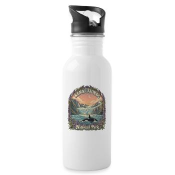 Kenai Fjords National Park USA Alaska Hiking - Water bottle with straw - white - Right