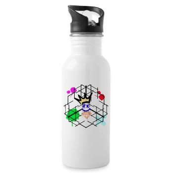 Couronne de graffiti néon - Gourde avec paille intégrée - blanc - Droite