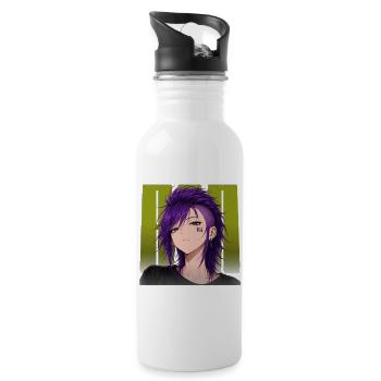 Lila Punk | 161 | AfA | Antifaschiste Aktion - Trinkflasche mit integriertem Trinkhalm - Weiß - Rechts